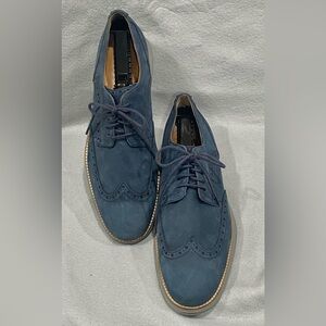 Cole Haan Original Grand Wingtip Blue Suede Oxford Shoes Size 11M